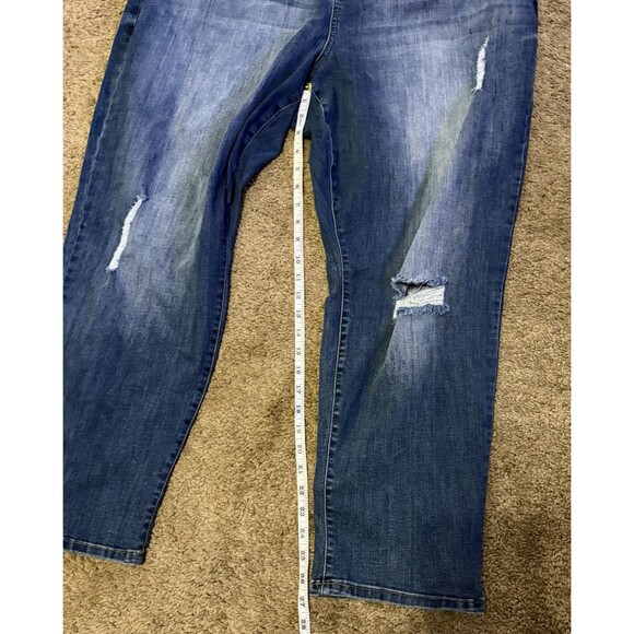 Molly & Isadora Jeans Womens Plus Size 22 Blue Distressed Denim Stretch Destroy - Picture 4 of 11